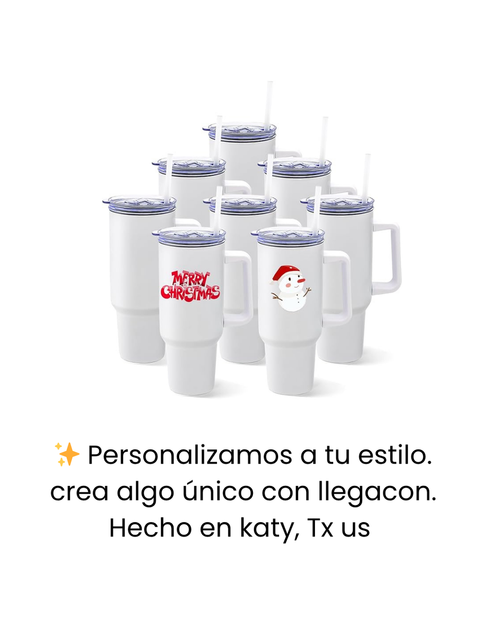 Vasos de sublimación de 40 onzas con asa en blanco aislados de acero inoxidable